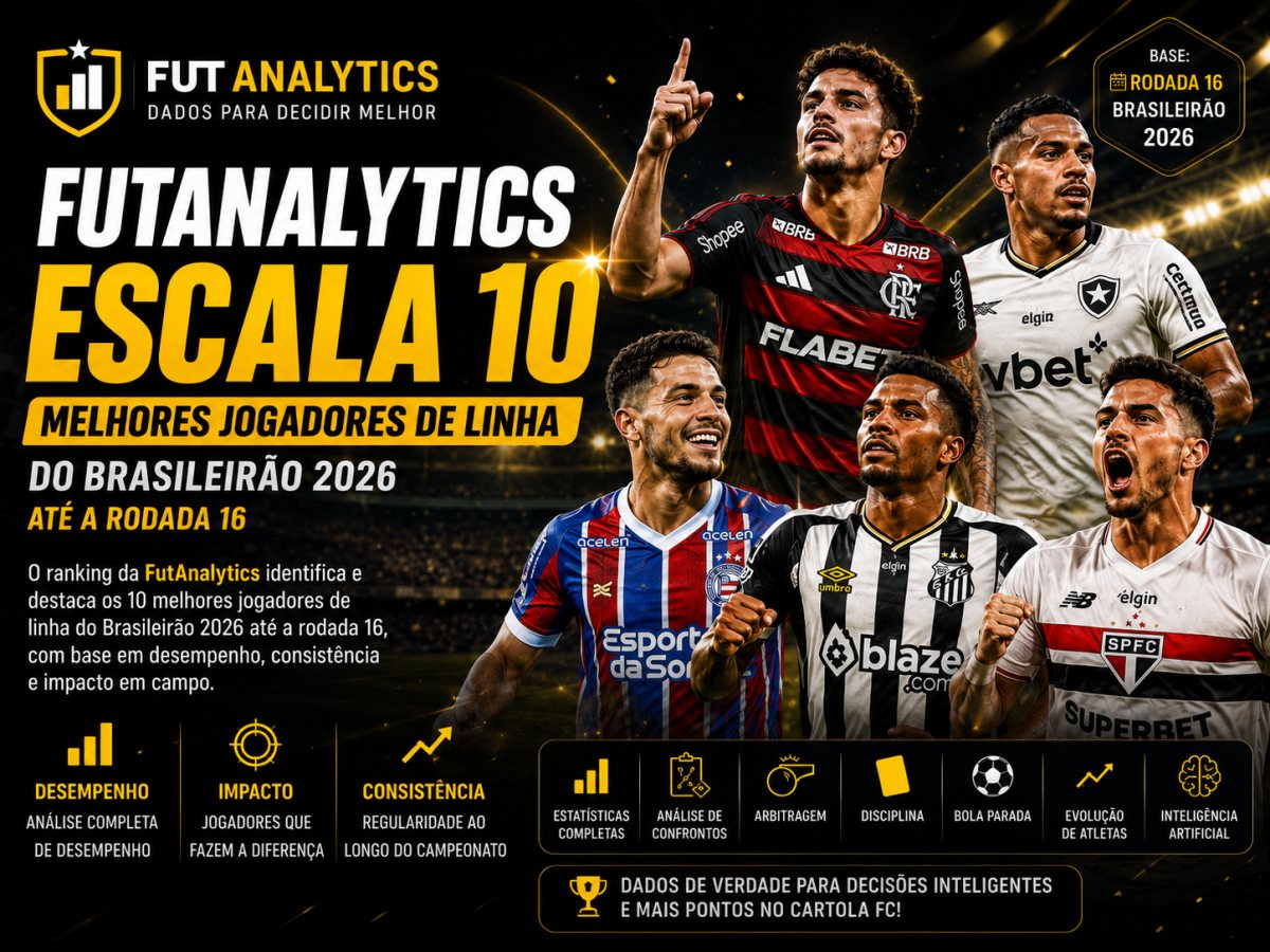 FutAnalytics escala 10 melhores jogadores de linha do Cartola FC 2026